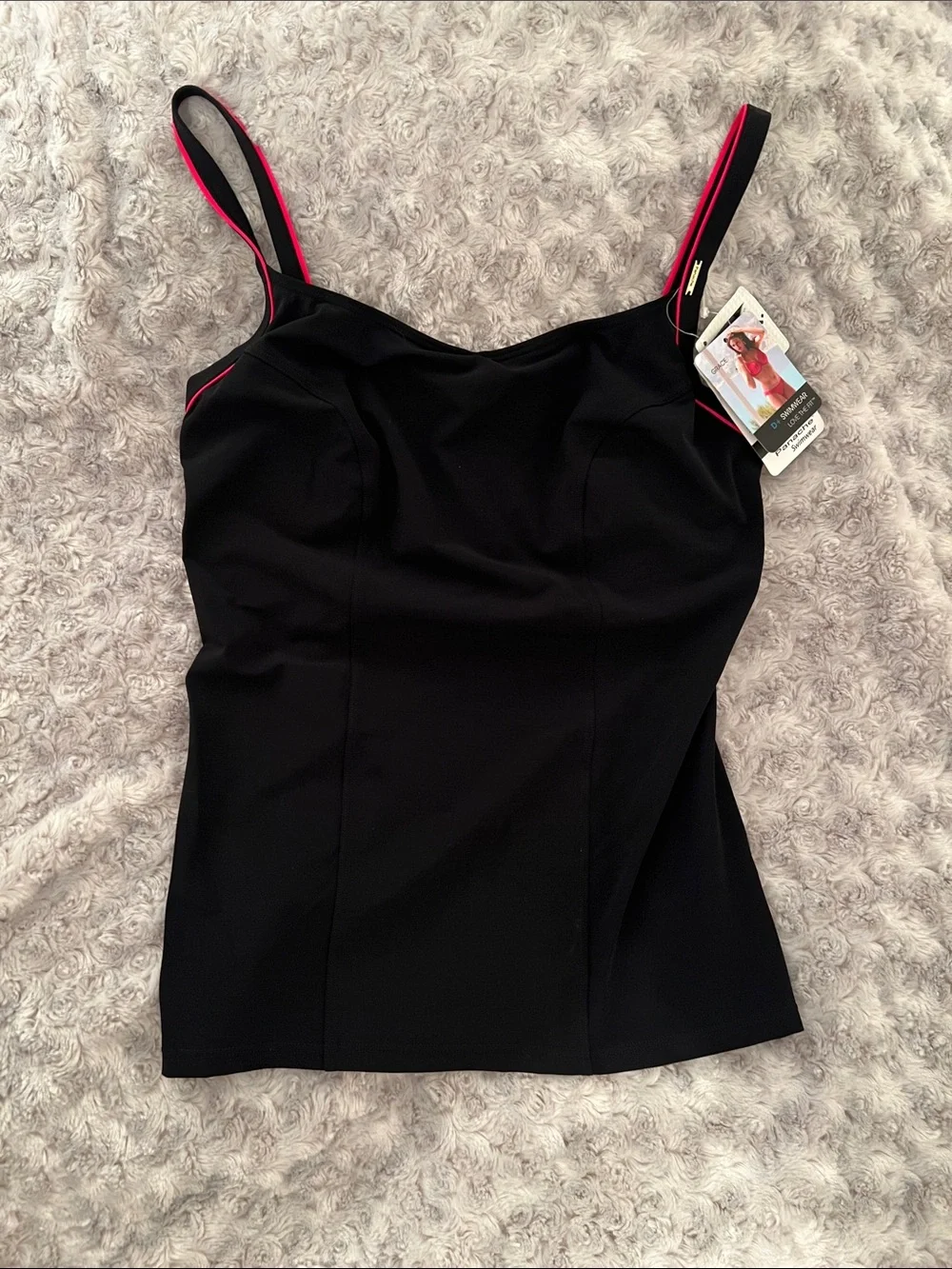 Panache Grace Black Underwire Tankini Swim Top Size 30H NWT